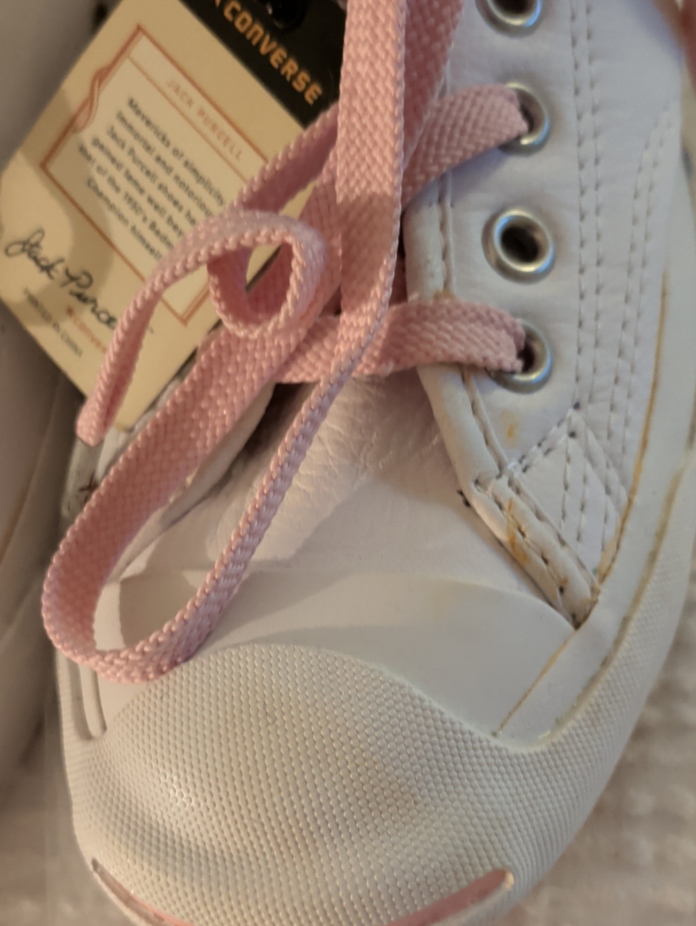 Converse Jack Purcell Low Top Sneakers - White Pink - Picture 3 of 16